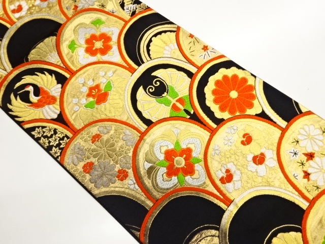 JAPANESE FUKURO OBI / WOVEN FLOWERS